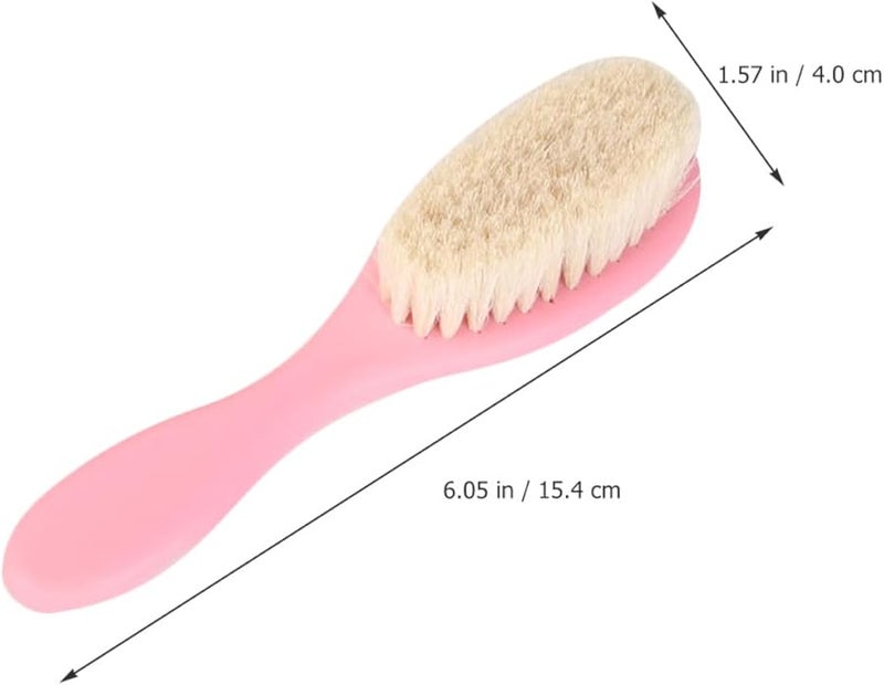 Wakauto Pink Handle Wool Bath Brush Soft Scrubber For Scalp Skin And Newborn Care - Image 2